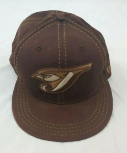 Vtg Toronto Blue Jays Fitted Hat 7 7/8 Brown New Era Baseball 59 Fifty - Picture 1 of 8