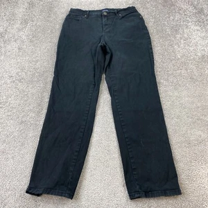 Basic Editions Straight Jeans Women's Size 8 Black Mid Rise 5-Pocket Rinse Wash - Picture 1 of 10