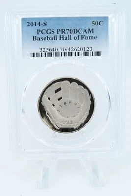 2014-S PCGS PR70DCAM Baseball Hall Of Fame Commemorative Half Dollar Proof 50C - Image 1 of 2