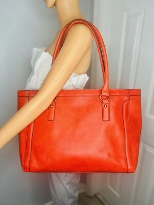Bolso de Hombro Grande Merona Vintage Naranja Oscuro Nuevo Sin Etiquetas Foto 1 de 4