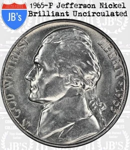 1965 (P) Jefferson Nickel BRILLIANT UNCIRCULATED *JB's Coins* - Picture 1 of 4