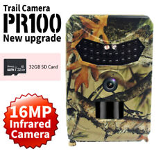 Hunting Game Trail Camera 16MP 1080P Cam IP66 Night Vision Deer + 32GB SD Card