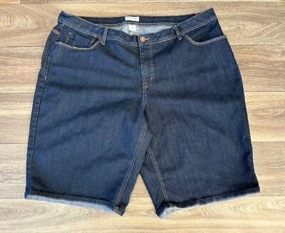ST. JOHNS BAY AVERAGE DENIM BERMUDA SHORTS WOMENS PLUS SIZE 24W - Image 1 of 4