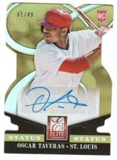 2014 Elite #94 Oscar Taveras Recluta Oro Status Autografo #01/49