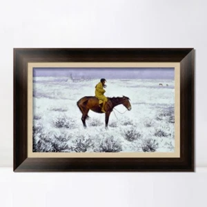 "Lona enmarcada The Herd Boy de Frederic Remington Arte de Pared Decoración del Hogar 24""x32" - Imagen 1 de 5