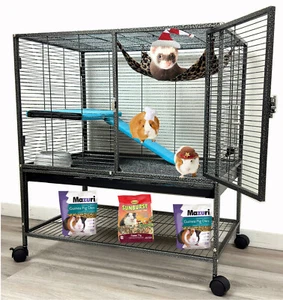 XLARGE 2-Level 31"x18"x34" Ferret Chinchilla Rabbit Mouse Rat Hammock Wheel Cage - Picture 1 of 10