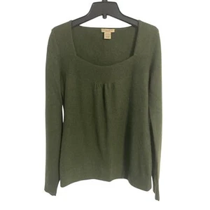 Vertical Design 100% cashmere green sweater size L y2k luxury cozy babydoll - Picture 1 of 3