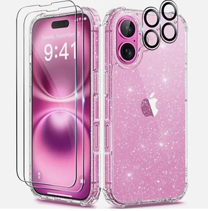 Handyhülle für iPhone 16 Glitzer Klar Hardcase Sparkle - Bild 1 von 5