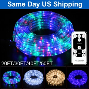 20-50FT LED Rope Strip Light Multi-color Changing Waterproof Outdoor w/ Remote - Picture 1 of 21