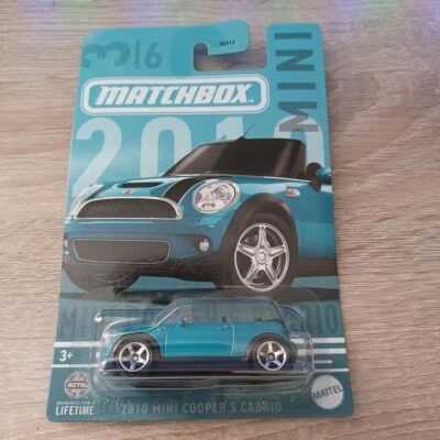 Matchbox 1/64 Diecast Mini Cooper Series #3/6 Azul 2010 Mini Cooper S Cabrio Foto 1 de 2
