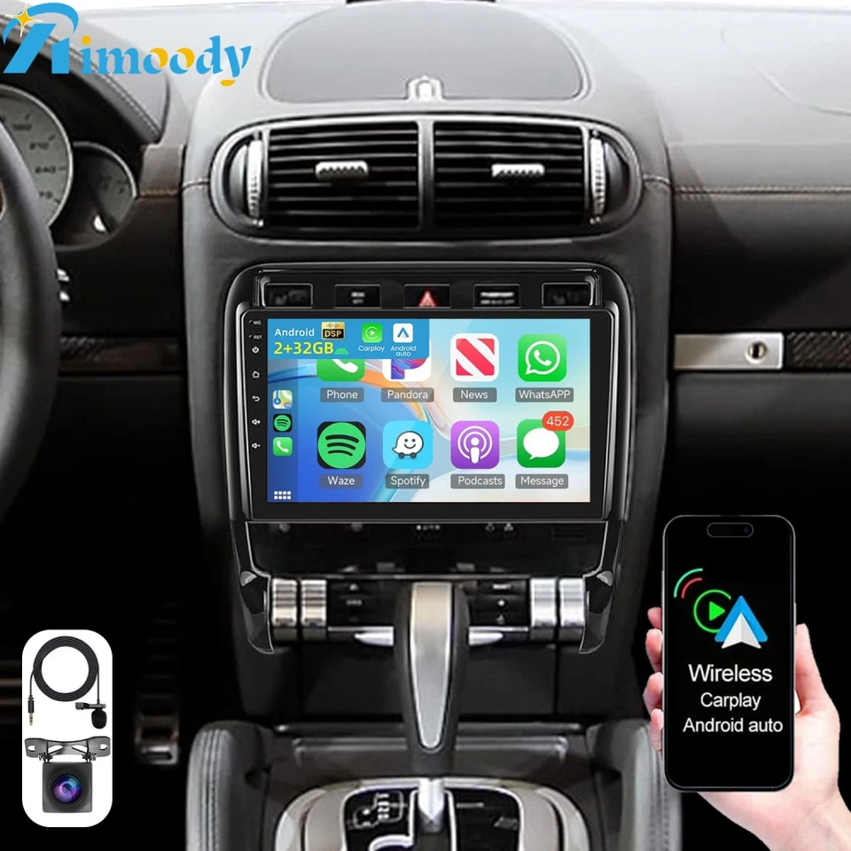 KAM+ Autoradio CarPlay Für Porsche Cayenne 9PA 2002-2010 Android 15 GPS Navi 32G - Bild 1 von 4