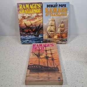 Ramage Series x3 Vintage Novels Dudley Pope Bundle Lot Historical Paperbacks - Picture 1 of 11