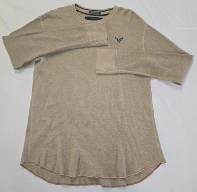 Camisa Térmica American Eagle XXL Tostada Ajuste Vintage Acanalado Tejido Waffle Foto 1 de 4