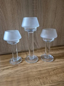 3 Teelichthalter Halter Teelicht Glas Glasteelichthalter top - Bild 1 von 2