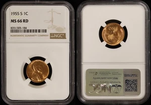 1955-S Lincoln Cent - NGC MS66 Red - Picture 1 of 3