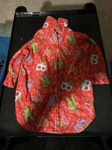 Vintage Bär im großen blauen Haus Cartoon TV Pyjama Knopf Shirt Größe 2T selten - Bild 1 von 7