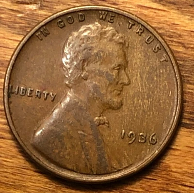 1936 Lincoln Wheat Cent Unique Eye Appeal  Woody Improper Alloy Mix Error - Image 1 of 4