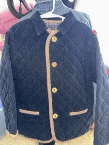 Papo D’ Annjo Boys Kids Size 8 Navy Corduroy with beige woven Trim Winter Fall  - Picture 1 of 10