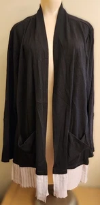 LOGO Lounge Strickjacke mit Plissee am Saum schwarz Größe XL A274999 - Bild 1 von 4