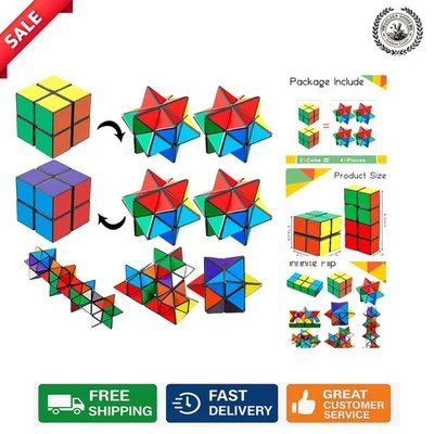 4-Piece Infinity Cube Set: Transforming Puzzle Toys for Endless Fun & Focus - Image 1 of 4