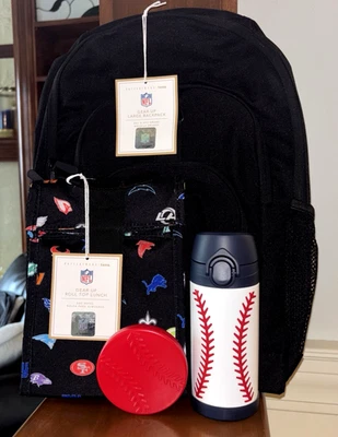 Pottery Barn School MOCHILA GRANDE ALMUERZO AGUA Fútbol Béisbol Deportes BOLSO NFL Foto 1 de 4