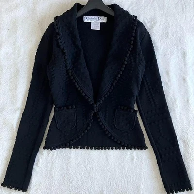 Christian Dior Galliano 1999 Cárdigan a medida Bar Chaqueta Talla US6 Negro Francia Foto 1 de 4