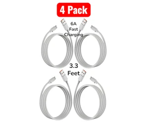 4 Pack, 6Amp, USB-C to USB-A Cable, 3.3 Feet, Fast Charging, Data Transfer. - Picture 1 of 7