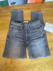 Re/Done High Rise Ankle Crop Silver Fade Jeans Sz 26 NWT SAMPLE❗️ - Picture 1 of 6