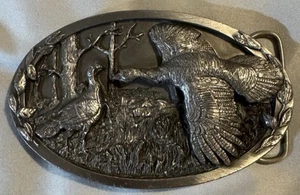 1986 C+J Pewter Wild Turkey Belt Buckle - Picture 1 of 3