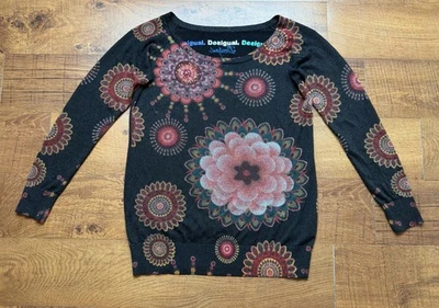 Top Desigual Mujer Talla XL Metálico Floral Bordado Manga Larga Foto 1 de 4