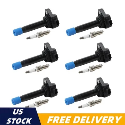 6X Ignition Coils + 6X Iridium Spark Plugs for 2009-2015 Honda Pilot Acura UF624 - Image 1 of 4