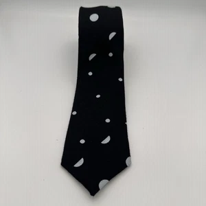 Alexander Olch schmale Krawatte schwarz weiß gepunktet 56 x 2,5 NYC Baumwolle Luxus Designer - Bild 1 von 4