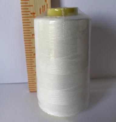 1 Spool Natural color  T27 Serger Sewing Machine thread 100% Polyester 6000 YDS - Image 1 of 4