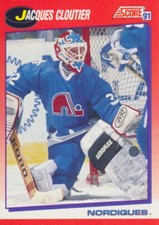 1991-92 Canadian French Score #236 JACQUES CLOUTIER - Quebec Nordiques