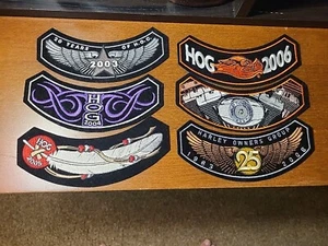 Lot of (6) 6" Harley Davidson HOG Patches 2003, 2004, 2005, 2006, 2007, 2008 - Picture 1 of 1