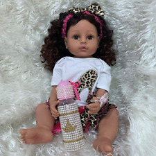 Angelbaby 22 Inch Realistic African American Reborn Baby Dolls Black Girl Sil...