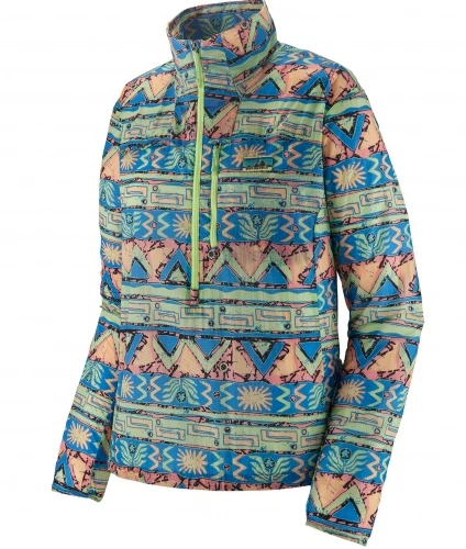 Patagonia Women’s Small Houdini Stash 1/2-Zip Pullover High Hopes Geo Green