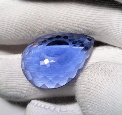 AAA Tanzanite Pear 29x21x8.70MM Fantasy Cut Faceted Cut Like Pendant Bracelet - Image 1 of 4