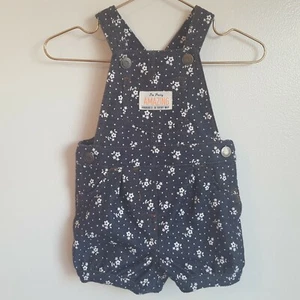 Carter's Baby Girl 6M Overalls Blue Denim White Flowers Reads-I'm Pretty Amazing - Picture 1 of 12