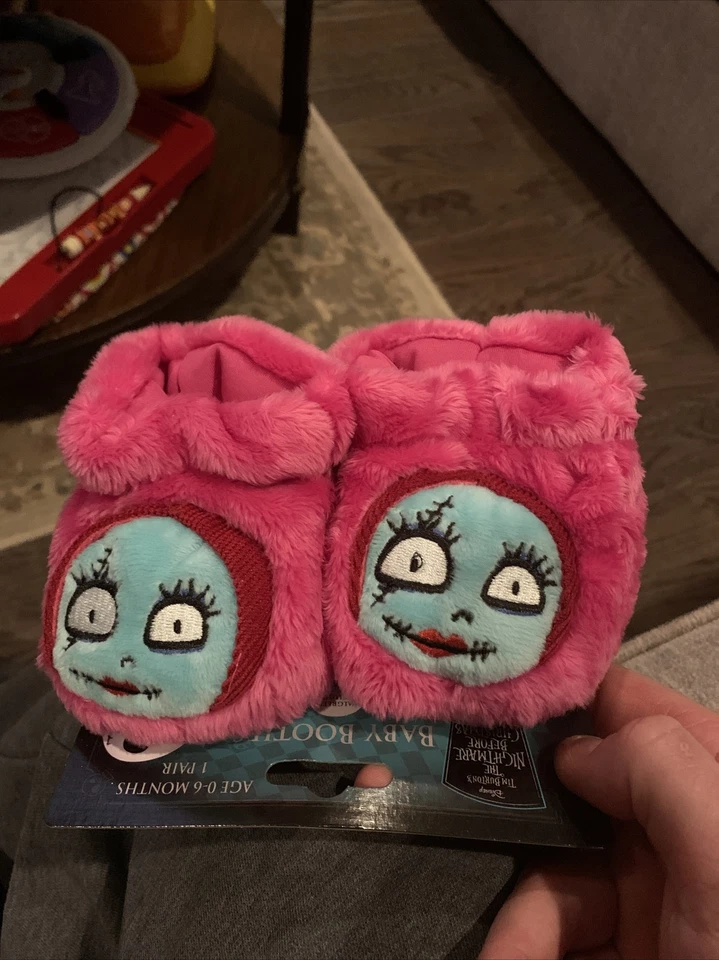 Nightmare Before Christmas Pink Sally Baby BOOTIES Costume Shoes Plush 2020
