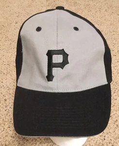 Nuevo de lote antiguo Pittsburgh Pirates MLB ""P"" LOGOTIPO Negro/Gris Talla Única MLB Gorra de Béisbol NUEVO - Imagen 1 de 7