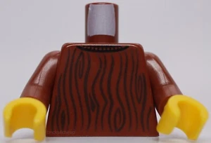Lego Reddish Brown Torso Sweater with Dark Brown Wood Grain Pattern - Picture 1 of 1