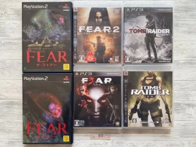 SONY PS2 3  The Fear & F.E.A.R. 2 3 & Tomb Raider set from Japan - Image 1 of 4