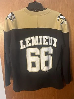 CAMISETA DE LOS PINGÜINOS DE PITTSBURGH NHL #66 MARIO LEMIEUX TALLA JUVENIL MEDIANA 12-14 NHLPA Foto 1 de 4