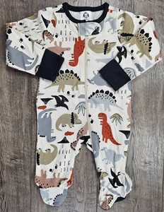 Baby Boy Clothes Nwot Gerber Newborn I Have A Big Idea Dinosaur Footed Outfit - Picture 1 of 3