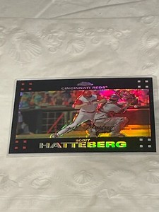 2007 Topps Chrome Refractors Cincinnati Reds Baseball Card #98 Scott Hatteberg