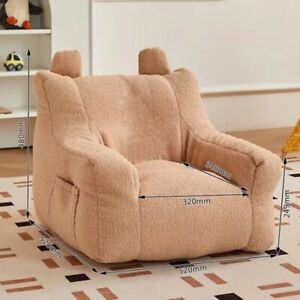 Kids Baby Reading Lazy Sofa Chair Cotton Linen Lamb's Wool Removable Sofa Cover