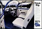 1973 VW Super Beetle photo de voiture bleu Think Big Volkswagen vintage imprimé annonce