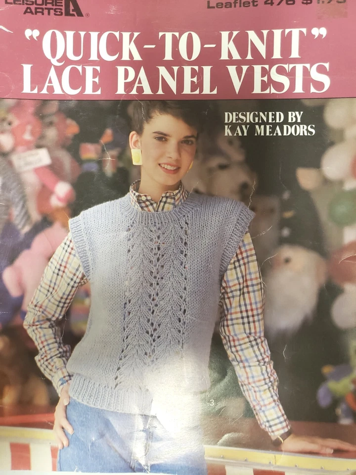 Quick To Knit Lace Panel Vests Leisure Arts - Image 1 of 1