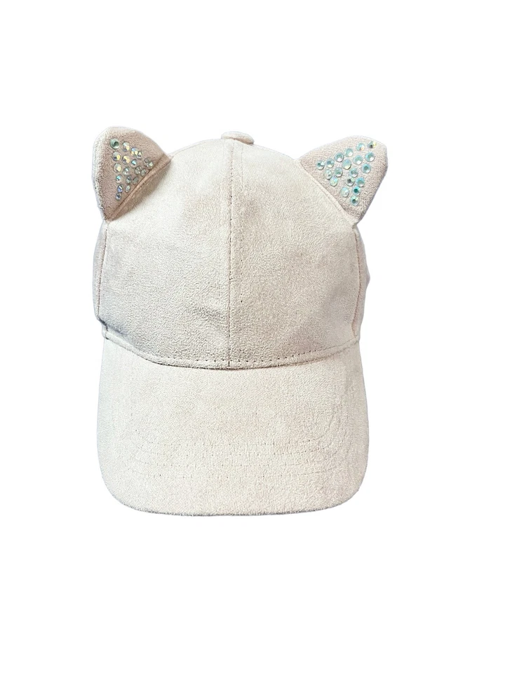 Gorra de béisbol rosa lugar para niños con orejas de gato pedrería niñas talla L/XL (8+) Foto 1 de 4